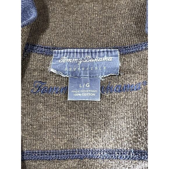 Tommy Bahama 1/4 Zip Reversible Pullover Blue Long Sleeve Sweater Men’s Large - Picture 13 of 16